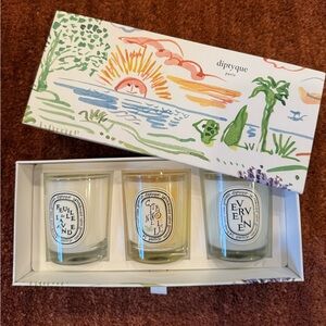 DIPTYQUE BOX OF 3 SMALL CANDLES- LIMITED EDITION